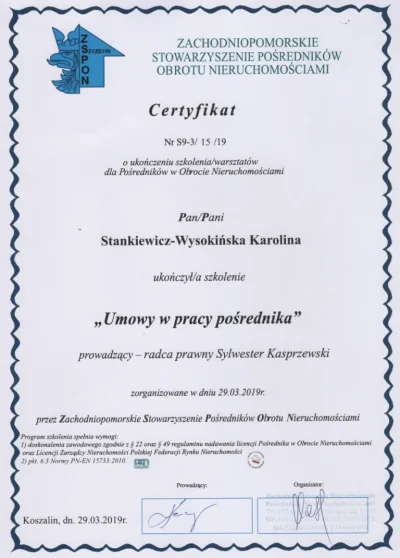 Stankiewicz-certyfikat